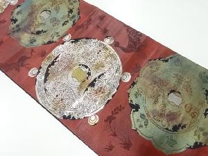 アンティーク 鏡裏に花鳥唐草模様織出し袋帯(材料)